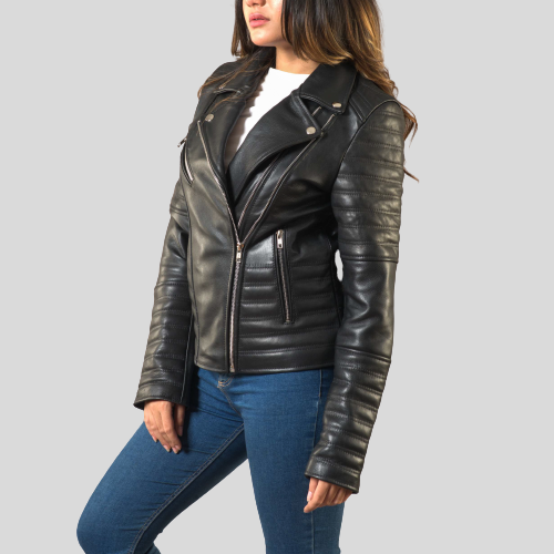 100% Genuine Leather Biker Jacket for Women – TheJacketStore