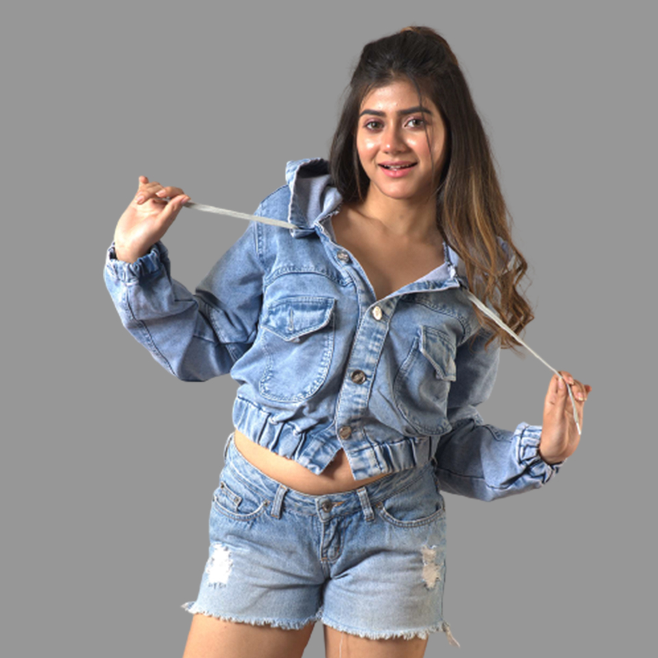 Discover more than 114 denim jacket with crop top super hot